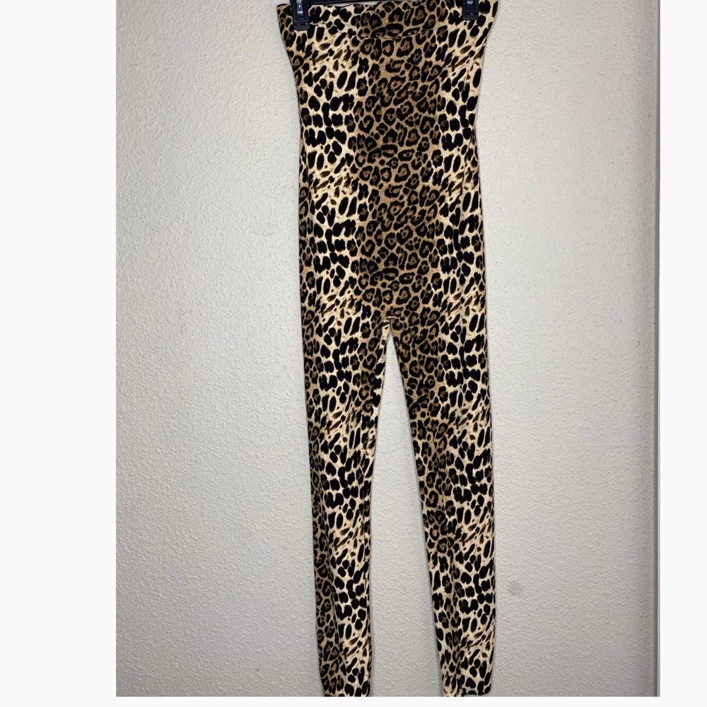 Cheetah tube top jumpsuit